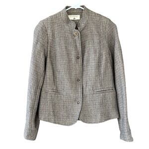 Cotelac Woven Jacket Blazer‎ Women 1 US 6 Brown France Floral Lining Boho